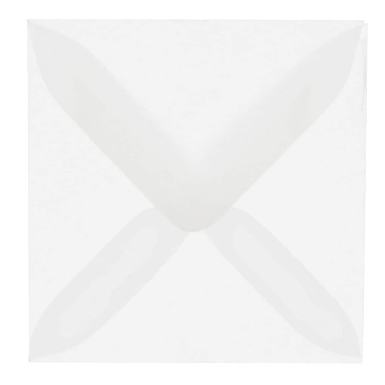 JAM Paper 3.125" x 3.125" Clear Square Translucent Vellum Invitation Envelopes